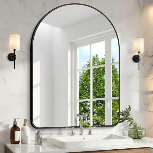 GLASHOM Arched Bathroom Mirror, Wall Mounted Mirror, Living Room, Vertically by GLASHOM