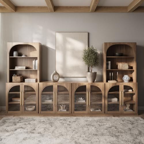 BELLEZE Jagger 130" Wall Unit 5-Piece Modular TV Stand - Image 4