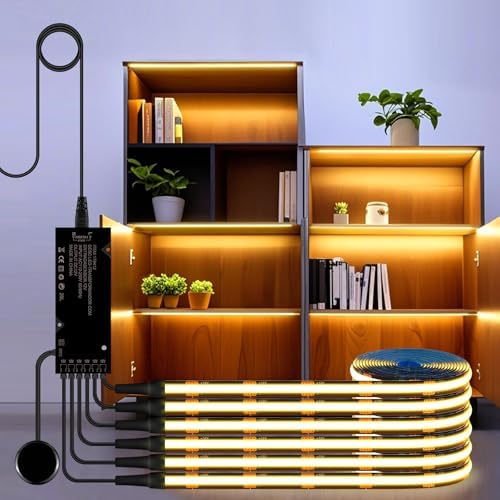 Black Cabinet Light COB LED Strip 6‑in‑1 Dimmable Touch Control by tlinkosta