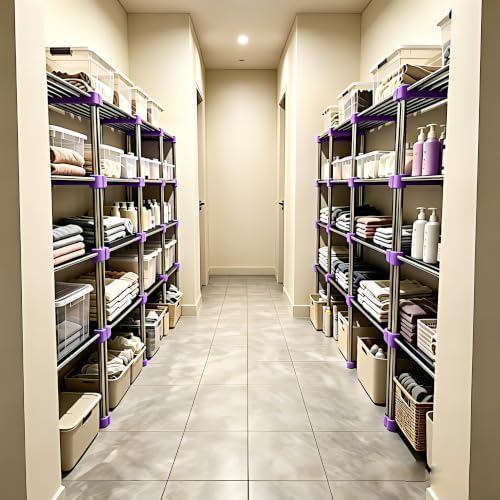 BLULEE Expandable Standing Shelf Unit, Adjustable Storage Rack Purple - Image 6