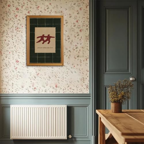 XJYISUO Vintage Gold Framed Wall Art Couples Stamp Canvas Art Retro Love Quote - Image 6