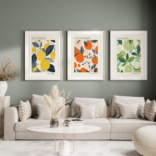 Fruit Market Wall Art Decor Kitchen Lemon Pictures Wall Art Fruit Botanical - Image 4