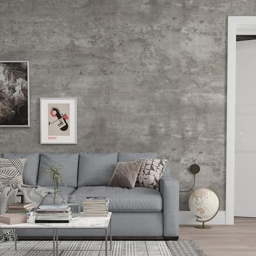 3yecao 16"×118" Light Grey Concrete Wallpaper Peel and Stick 3D Faux Extra - Image 6