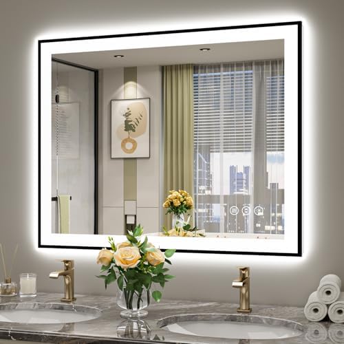 40x32 LED Bathroom Mirror with Lights by YEELAIT