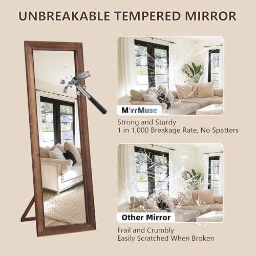 MirrMuse Rustic Floor Full Length Mirror Wood Frame - Image 7