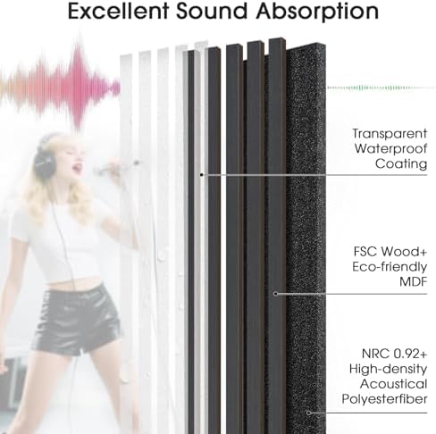 Acoustic Wood Slat Panels, Soundproof Wooden Wall Panels, 3D Fluted Panel - Image 2