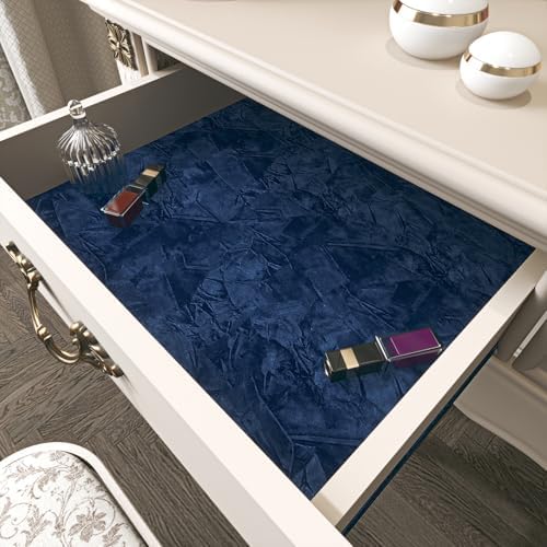 LACHEERY 157"x24" Navy Blue Velvet Peel and Stick Wallpaper Blue Velvet Contact - Image 5