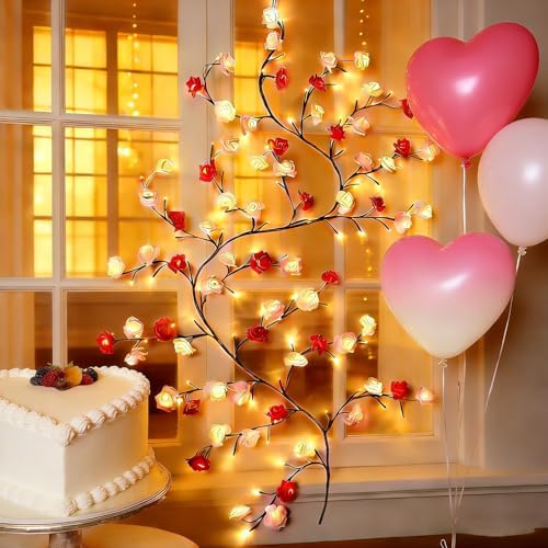 Rose LED Tree Branch Lights for Wall, Rose Blossom Vine Lights - Image 4