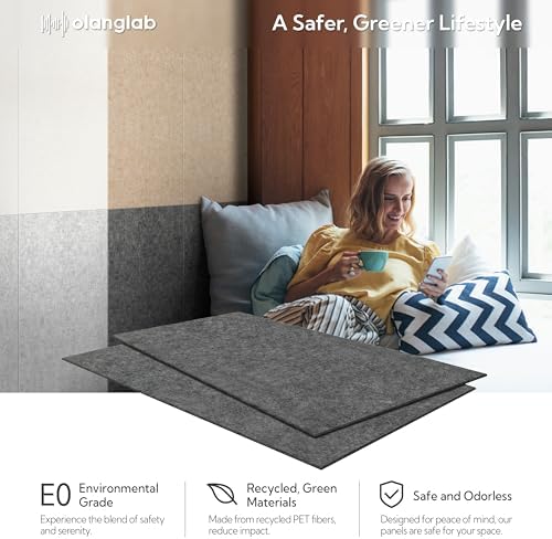 Olanglab Acoustic Wall Panels, 10 Pack, Plain Dark Gray - Image 4