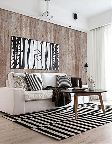Dimoon Wallpaper 118" x17.7''Wood Wallpaper Brown Thicken Grey Dark Wood - Image 4