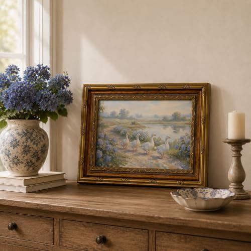 Vintage Gold Framed Geese Farmhouse Canvas Wall Art 9x11 Inch - Image 3