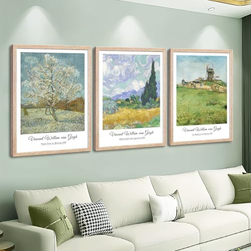Framed Vincent Van Gogh Canvas Canvas Wall Art, Vintage Landscape Paintings by OKEXCKK