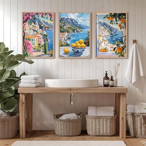 Pouydmi Italy Amalfi Coast Wall Art Posters Italian Travel City Canvas Wall - Image 6
