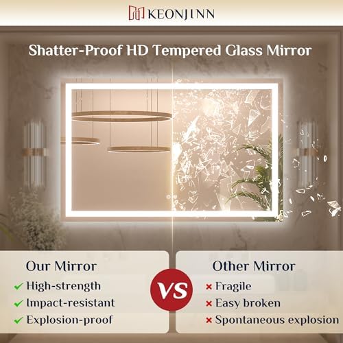 Keonjinn 40x30 Inch LED Bathroom Mirror - Image 5