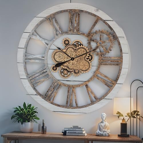 ImprovingLife The Gears Clock 36'' Inch Real Moving Gear Wall Clock Vintage - Image 4
