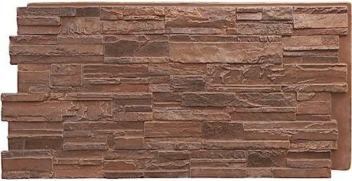 EverStone Cascade Faux Stone Panel, 48 5/8"W x 24 3/4"H x 1 1/4"D, York Town by EkenaMillwork