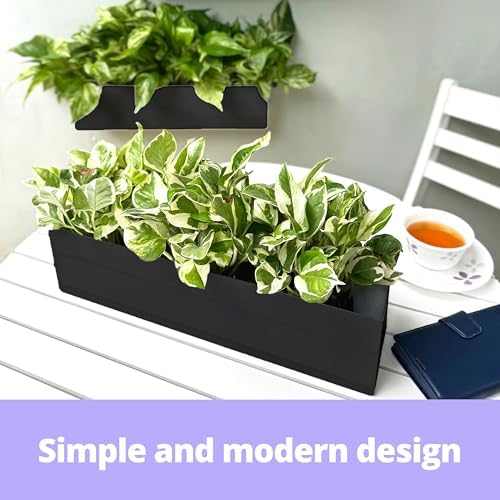 LaLaGreen Wall Planter Rectangular Metal Hanging Flower Pot - Image 4