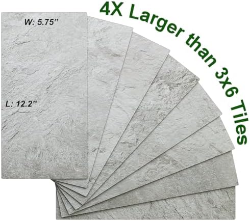 AULIGET 20-Piece Light Slate Peel and Stick Backsplash Wall Tiles, Laundry Room - Image 3