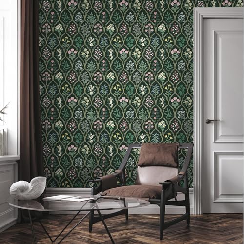 Dimoon 17.3''x78.7'' Peel and Stick Wallpaper Floral Contact Paper Vintage - Image 7