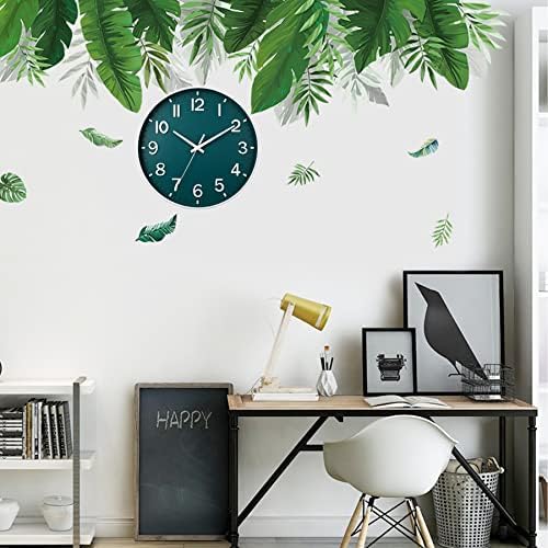 HZDHCLH 12 Inch Silent Wall Clock Battery Operated Non Ticking Dark Green - Image 2
