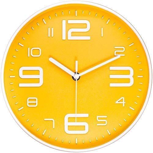 45MinST 10 Inch 3D Number Dial Face Modern Wall Clock, Silent Non-Ticking Round by 45MinST