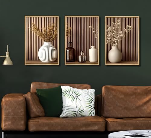 JWDXNOOK 3Pcs Minimalist Floral Canvas Wall Art 12x16 inches Unframed - Image 4