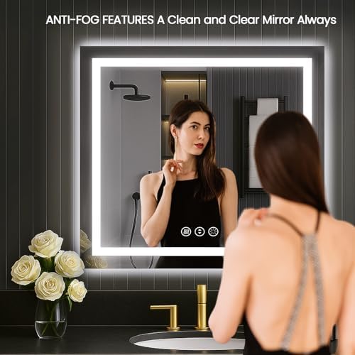LOAAO 30"X30" LED Bathroom Mirror - Image 2