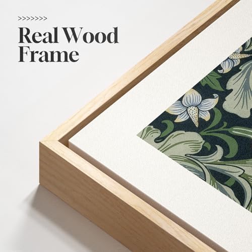 Large Framed William Morris Vintage Green Wall Art - Image 5