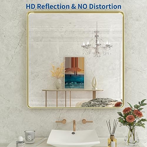 WEER Gold Bathroom Vanity Mirror 36X36 Inch - Image 2
