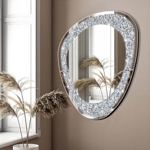 DMDFIRST Modern Irregular Shaped Wall Mirror – 32x23.5 Inch Decorative Oval - Image 3