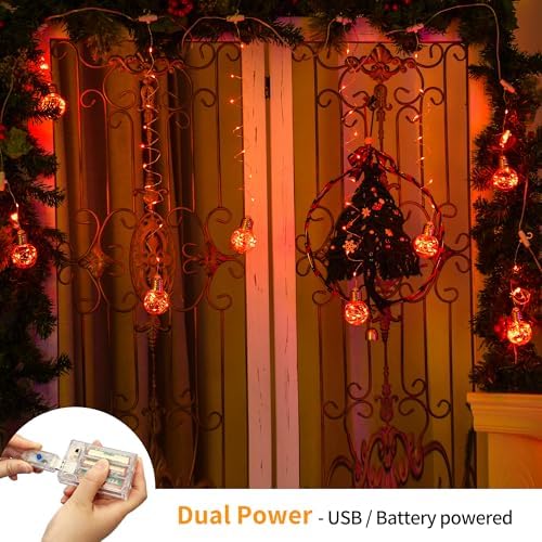 YOLIGHT Wishing Ball Curtain Lights 9.8 x3.3 ft, USB/Battery Powered - Image 2