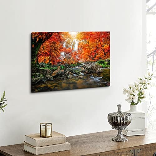 Nature Mountain Waterfall Canvas Wall Art Modern Scenic Framed Artwork Home - Image 6