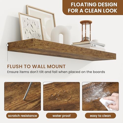 Floating Shelves for Wall, Wall Mounted Wood Shelves - Image 5