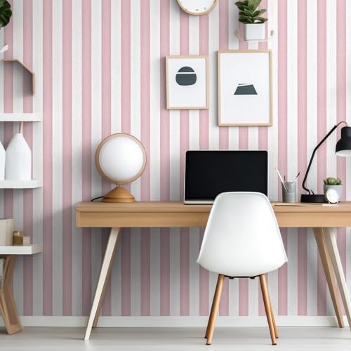 Pink Stripe Peel and Stick Wallpaper 15.7" x 236" - Image 3