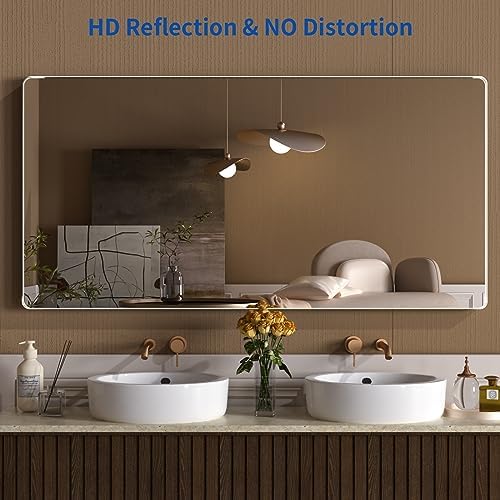 WEER Brushed Nickel Bathroom Vanity Mirror 72X36 Inch - Image 2