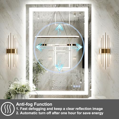 LED Bathroom Mirror 30"x40" Lighted Bathroom Vanity Mirror - Image 2