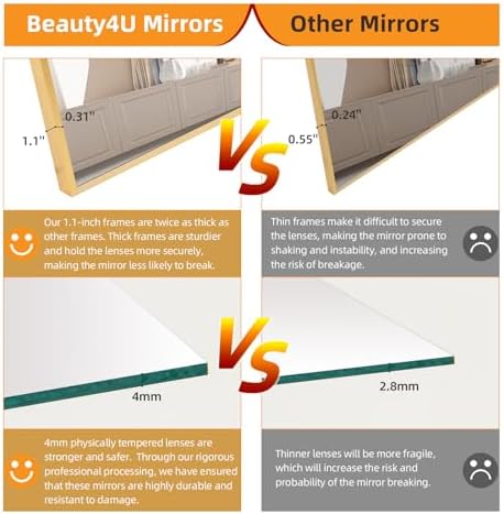Beauty4U 71" x 32" Full Length Mirror - Image 4
