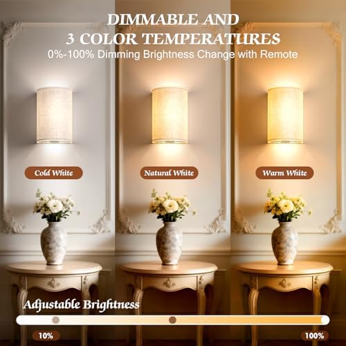 OCATO Battery Operated Wall Sconce Wireless Wall Sconces Set of Two - Image 2