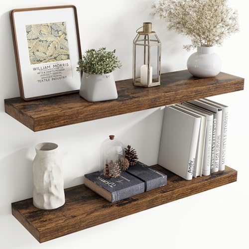 36 Inch Floating shelves for Wall, 8 Inch Deep, Invisible Brackets by Axeman