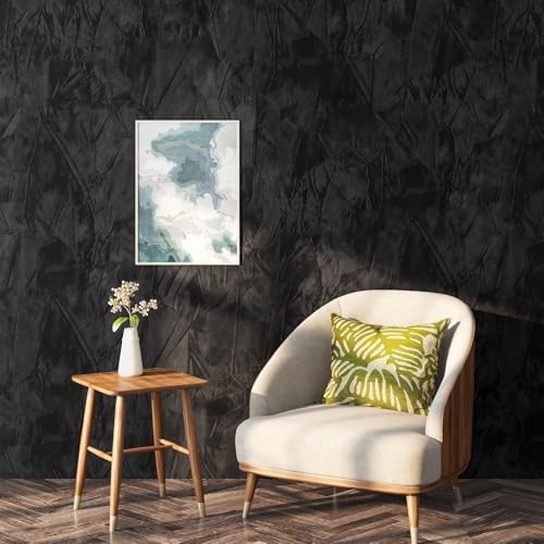 ReWallpaper 30in x 16.5ft Velvet Wallpaper Peel and Stick Black Wallpaper Self - Image 3