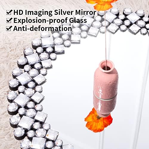 SHYFOY Crystral Round Mirror for Wall Decor - Image 5