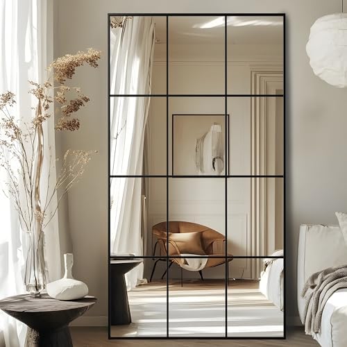Antok Wall Mirror, Metal Framed Wall Mounted Mirror, Hanging or Leaning - Image 3