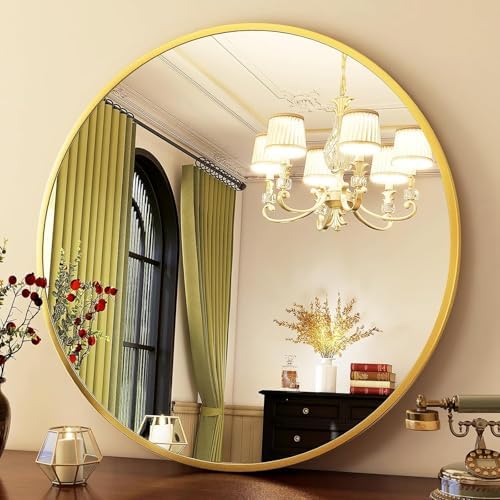 HARRITPURE Round Mirror 36 Gold Wall Mounted Circle Mirrors - Image 7