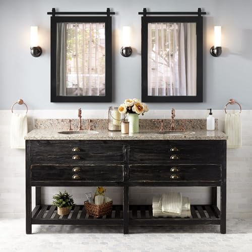 PAIHOME Black Farmhouse Bathroom Vanity Mirror 24" x 36" - Image 3