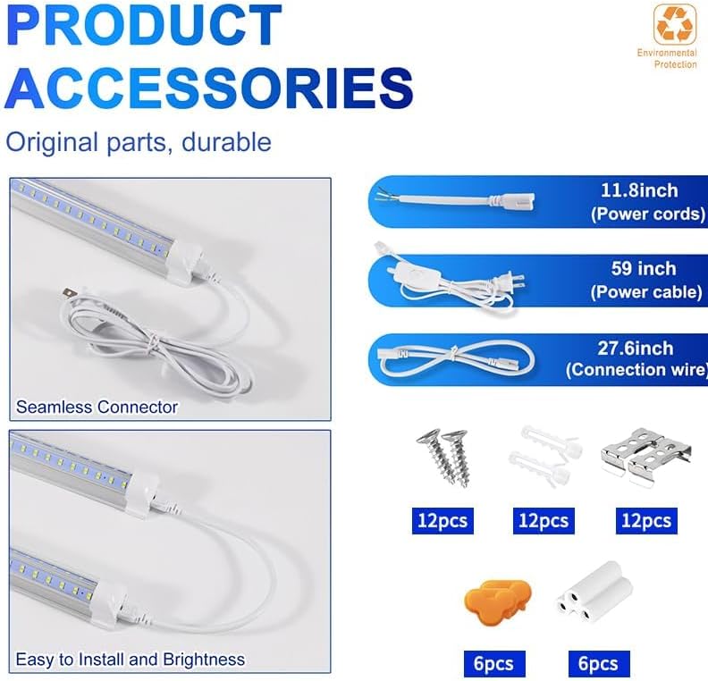 Led Shop Lights, Led Shop Lights 4FT 50W 6500K 7000LM Clear White, Shop Light - Image 5