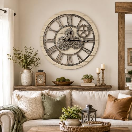 The B-Style Large Wall Clock 24 inch Desert Beige - Image 5