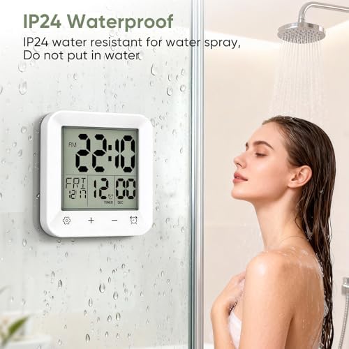 Bathroom Clock Waterproof Shower Timer, Digital Wall Clock - Image 4