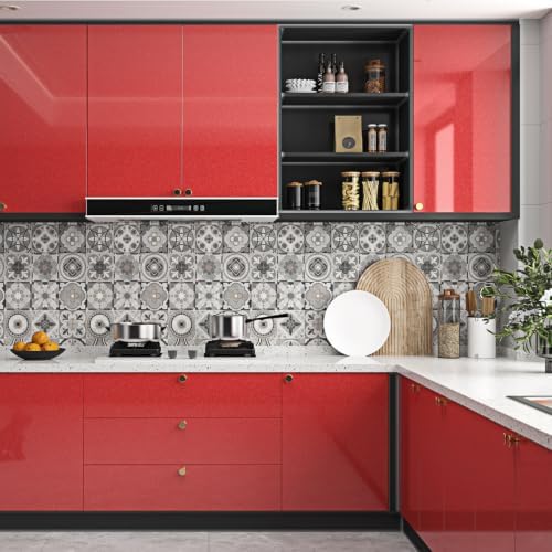 Shiny Red Contact Paper for Counter Top Peel and Stick Waterproof - Image 7