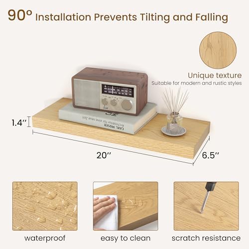 20inch Floating Shelves for Bathroom, 6.7" Deep Wall Shelves - Image 3
