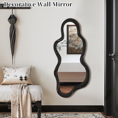 Large Asymmetrical Mirror Irregular Modern Cloud Wall Mirror Wood Frame Unique - Image 3